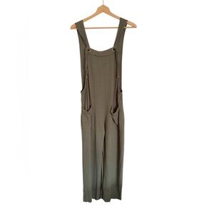 Natural Life Carly Olive Drab Green Boho Overall Jumpsuit size S